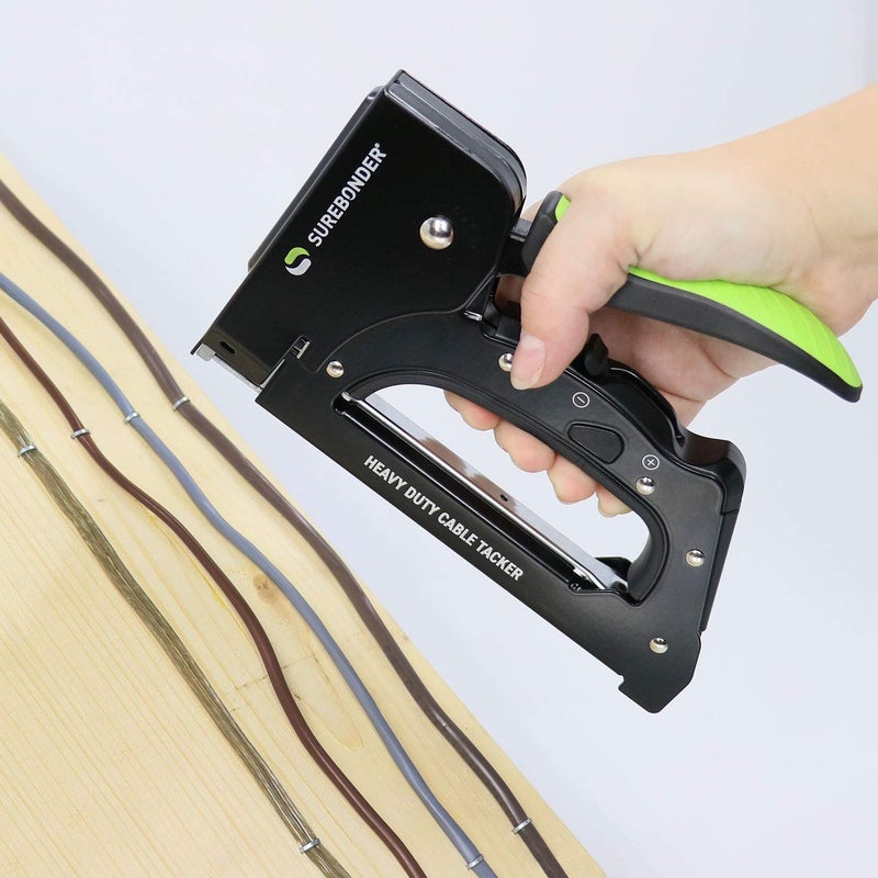 Surebonder 5725 Heavy Duty Cable Tacker Staple Gun for Low Voltage Cable and Wire - CAT5, CAT6, Christmas Lights, Doorbell Wire, TV Wire, Computer Cable, COAX - Image 3